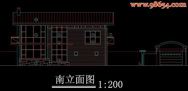 两层4室2厅5卫现代7型别墅设计方案图正立面图