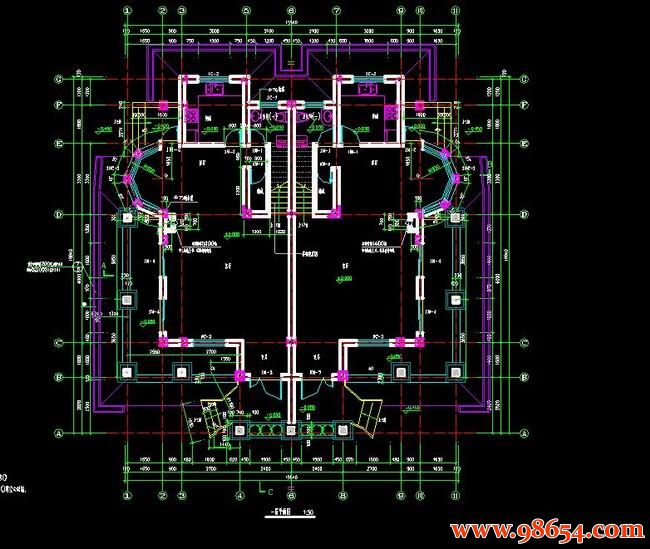 首层面积257平方米3层双拼别墅建筑设计图一楼平面图