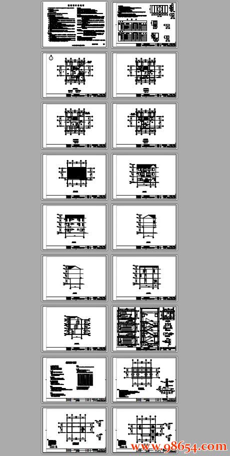 首层面积80平方米3层农村住宅设计施工图全套预览图