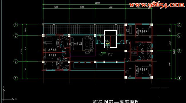 两层315平米商务别墅施工图一楼平面图