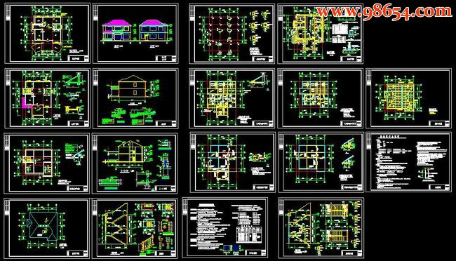 浙江某农村自建二层别墅全套建筑结构施工图全套预览图