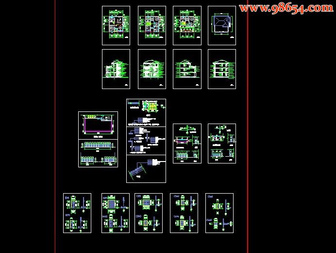 农村房屋CAD图全套预览图