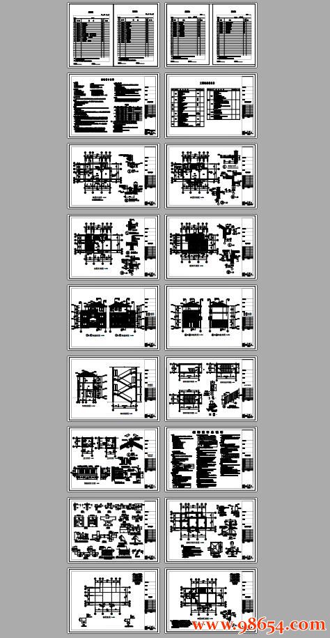 首层面积409平方米3层农村住宅施工图全套预览图