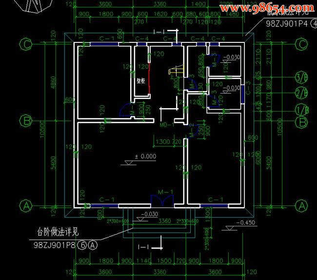 首层113平方米2层小别墅全套建筑图一楼平面图