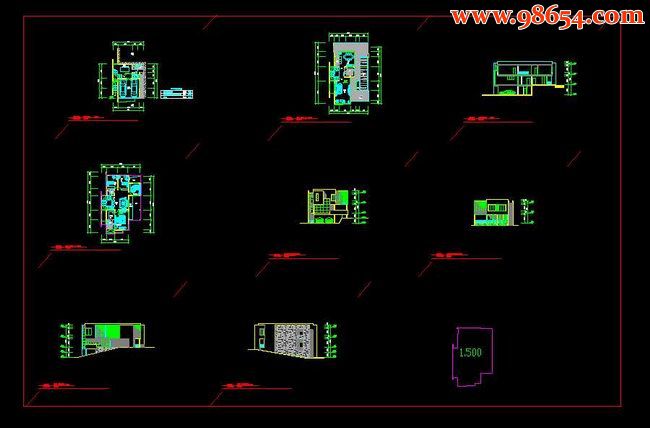 二层简约创意别墅图纸全套预览图