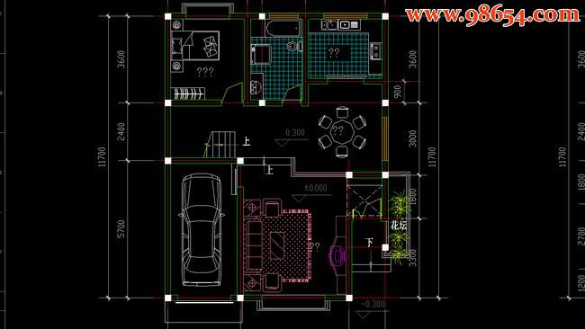 两层4室4厅4卫独栋D型别墅施工图一楼平面图