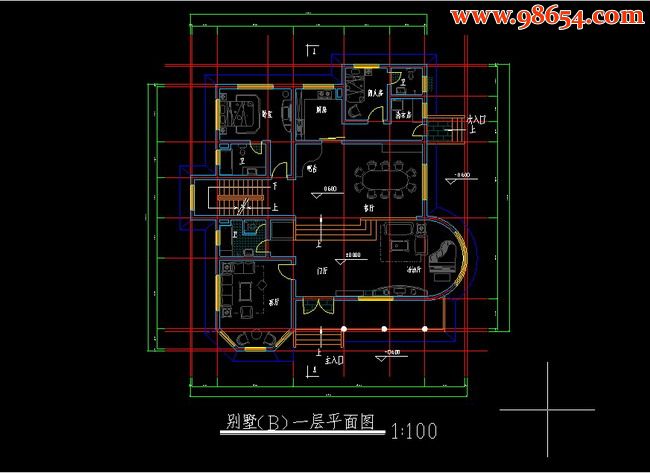 两层沿街商业及别墅方案一楼平面图