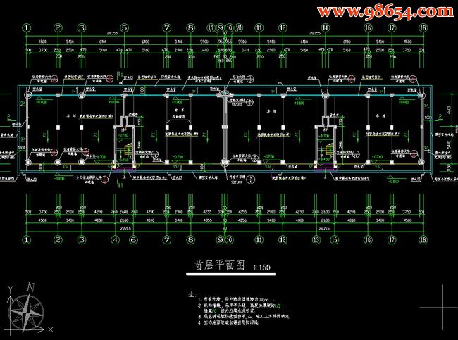 东江明珠花园西区G3型多层住宅一楼平面图