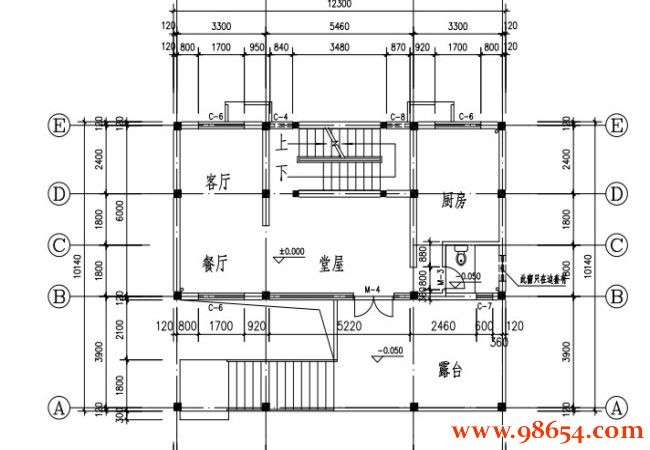 首层面积124平方米三层联排别墅设计图一楼平面图